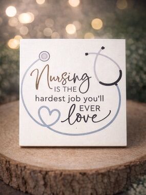 Hallmark Nursing Stethoscope Wall Art in White, Gold, Black, Gray, Blue